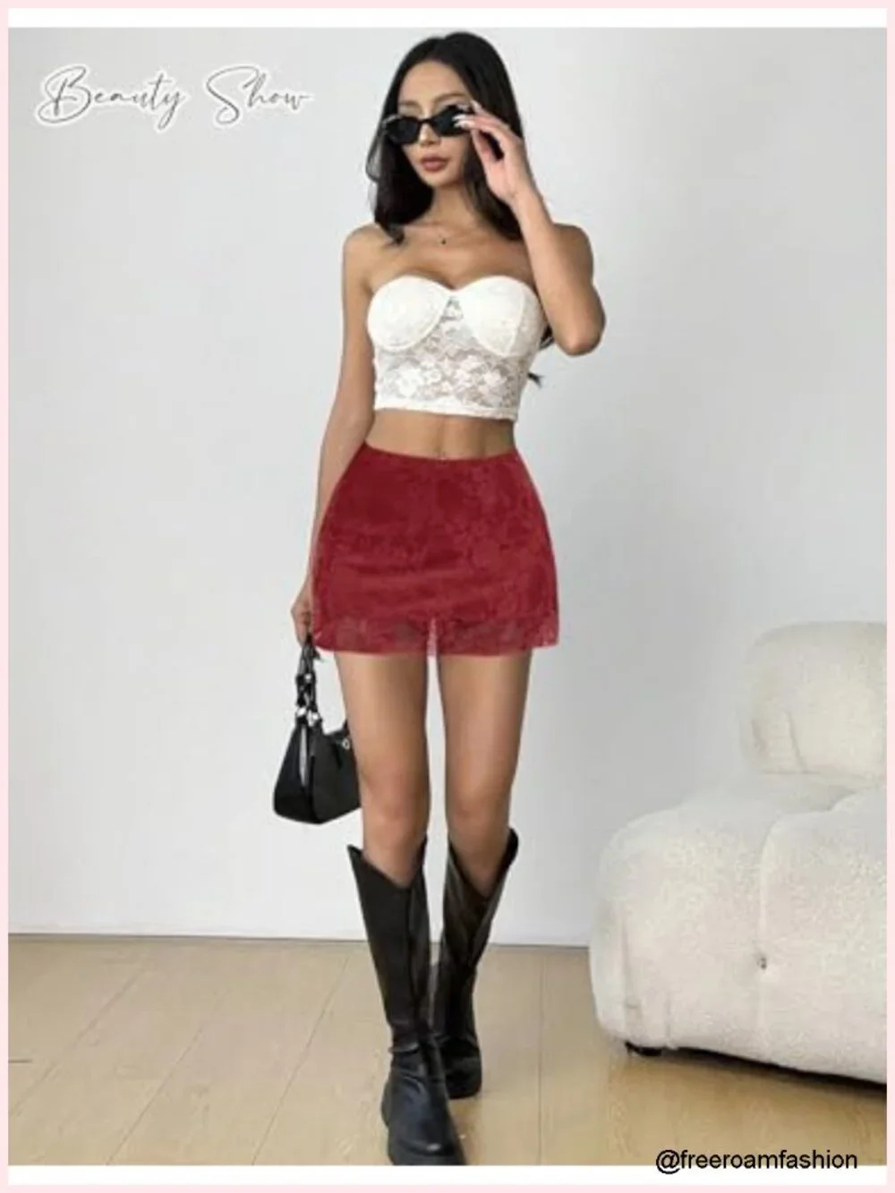 Y2K Lace Layered Mini Skirt Bodycon High Stretch Elastic Waistband Summer Party